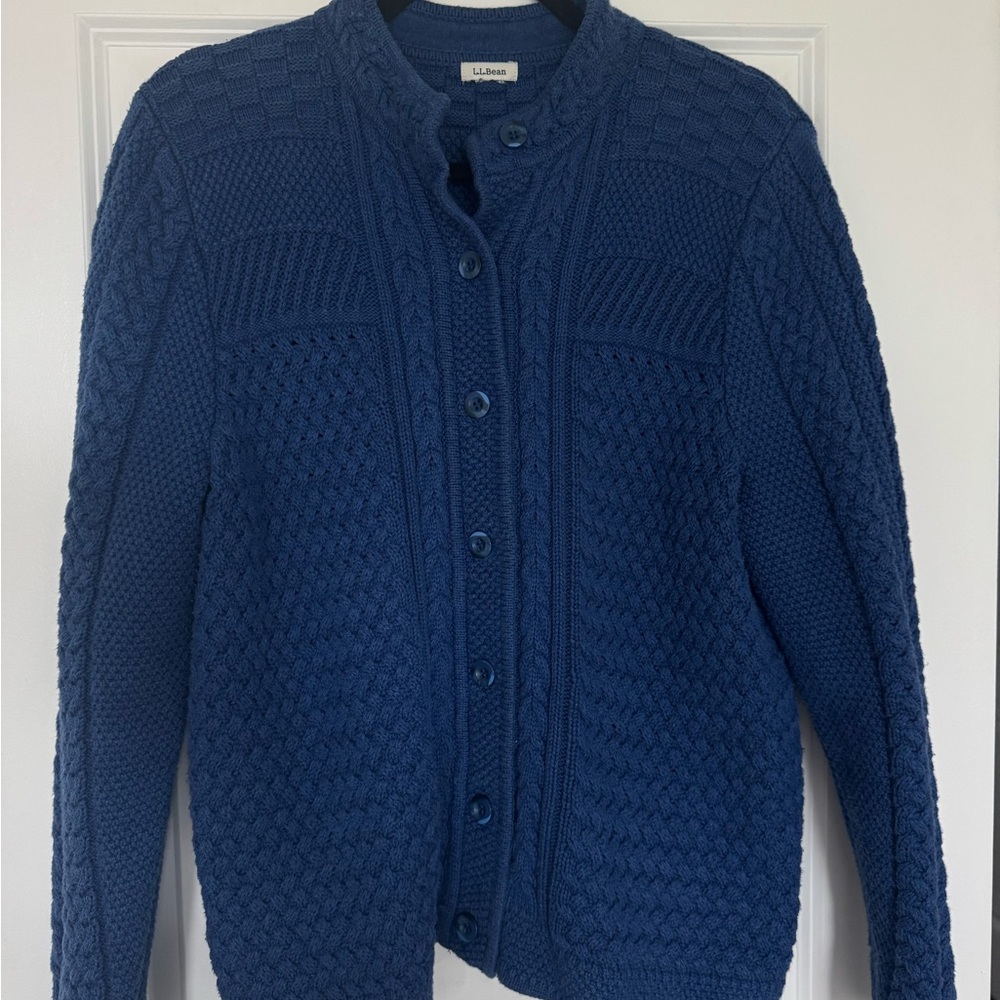 Vintage L.L. Bean Cable Knit Cardigan | 100% Cotton